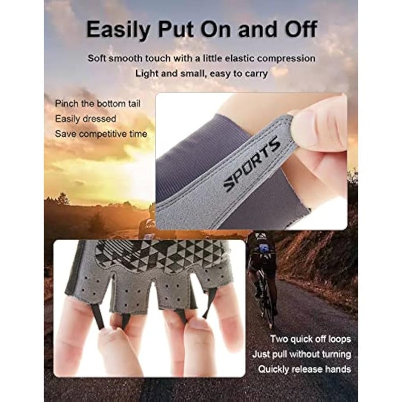 Cycling Gloves Mountain Bike Gloves, Half Finger MTB Gloves Bike Gloves for Men Cycling Mountain Bike Accessories, Bicycle Gloves Riding Gloves Biking Gloves for Men & Women - Image 5